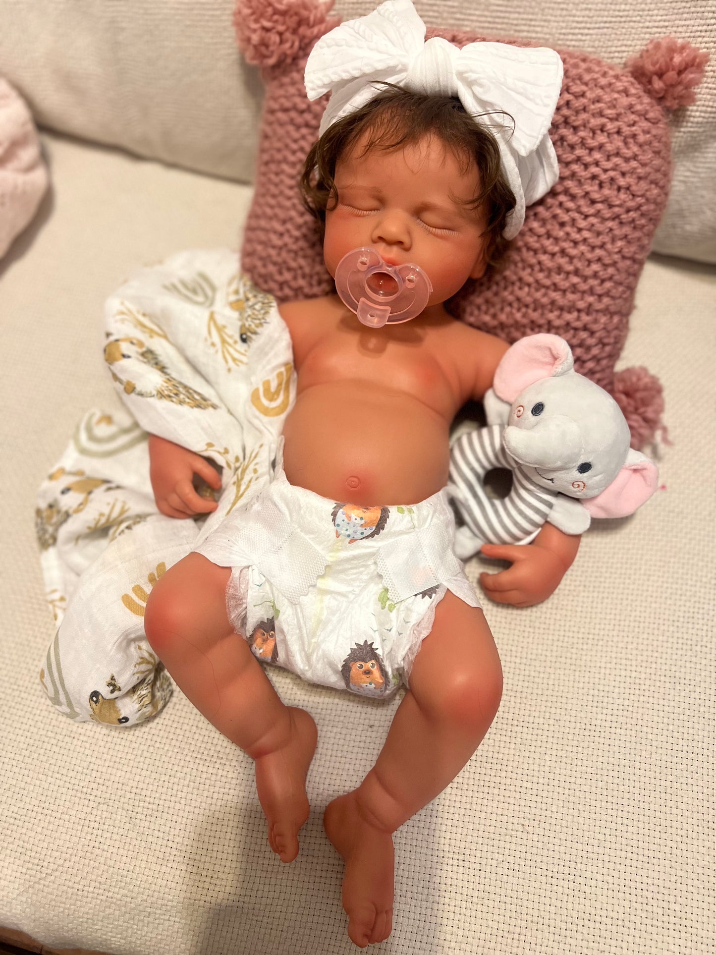 Lou Lou de silicona de platino completa con pelo injertado